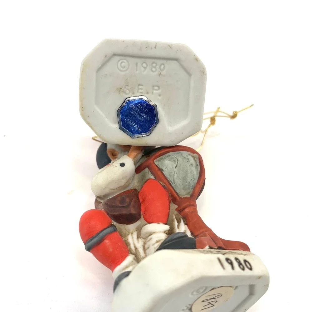 Norman Rockwell 1980‎ Santa Globe Explorer Ornament Set Lot of 2 Ceramic
